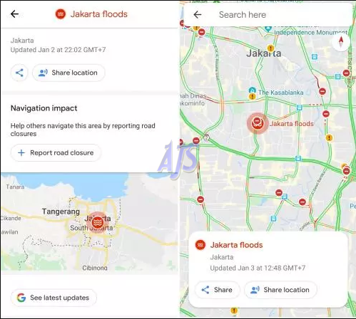 Banjir Jakarta Google Maps